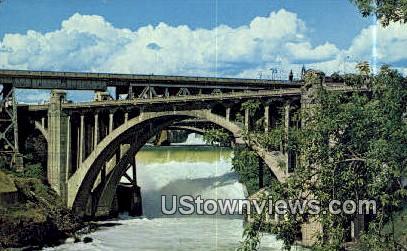 Monroe Street Bridge - Spokane Falls, Washington WA Postcard