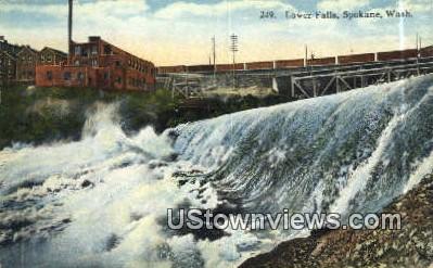 Lower Falls - Spokane, Washington WA Postcard
