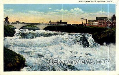 Upper Falls - Spokane, Washington WA Postcard