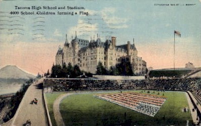 Tacoma High School & Stadium - Washington WA Postcard