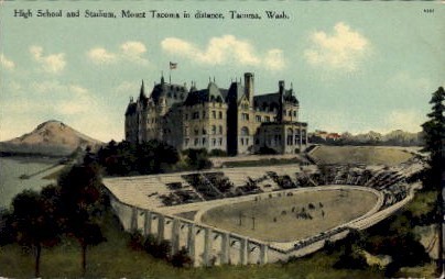 High School & Stadium - Tacoma, Washington WA Postcard