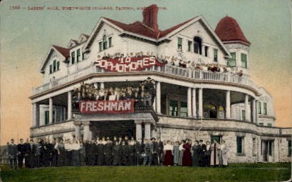 Ladies' Hall, Whitworth College - Tacoma, Washington WA Postcard