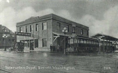 Repro - Interurban Depot - Everett, Washington WA Postcard