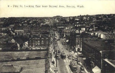 Pike Street - Seattle, Washington WA Postcard