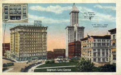 Civic Center - Seattle, Washington WA Postcard