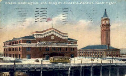 King Street - Seattle, Washington WA Postcard