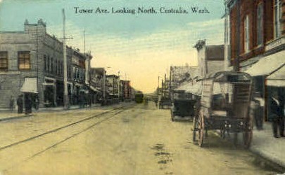 Tower Avenue - Centralia, Washington WA Postcard