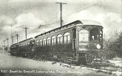 Reproduction - Interurban Train - Seattle, Washington WA Postcard
