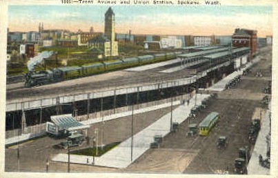 Trent Avenue - Spokane, Washington WA Postcard