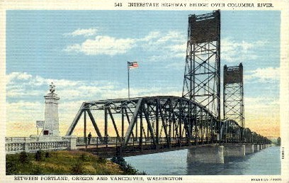 Interstate Highway Bridge - Vancouver, Washington WA Postcard