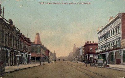 Main Street - Walla Walla, Washington WA Postcard