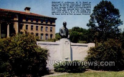 Monument of Govenor W. D. Hoard - Fort Atkinson, Wisconsin WI Postcard