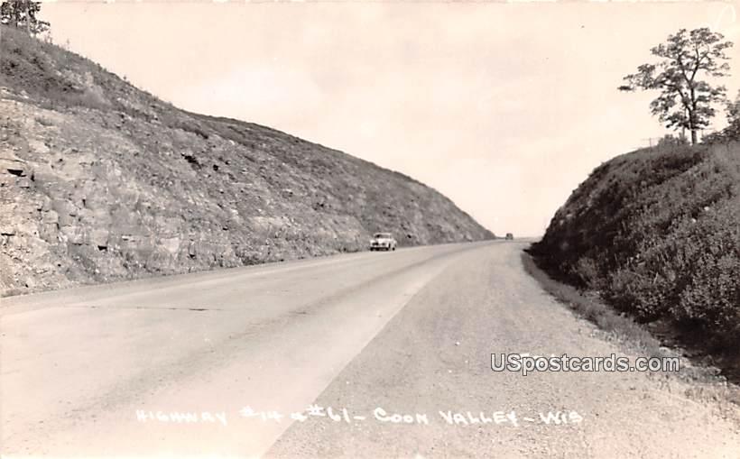 Highway 14 & 61 - Coon Valley, Wisconsin WI Postcard