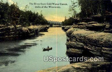 River, Cold Water Canon - Dells Of The Wisconsin Postcards, Wisconsin WI Postcard