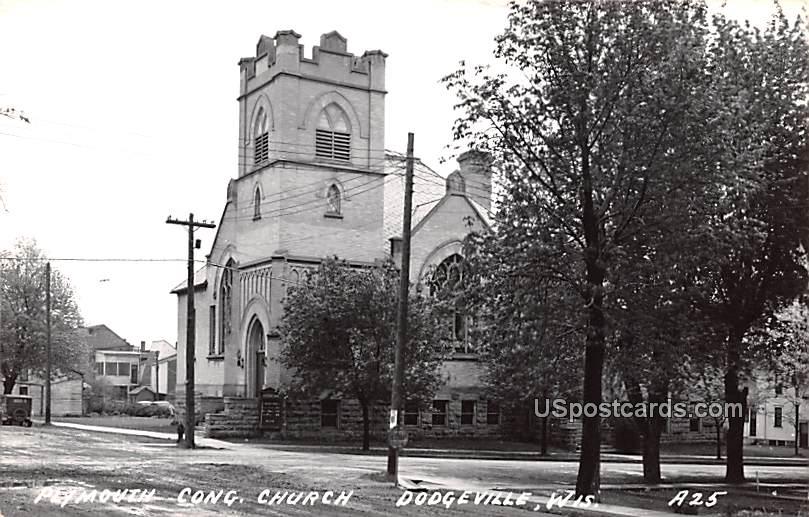 Plymouth Congregational Church - Dodgeville, Wisconsin WI Postcard