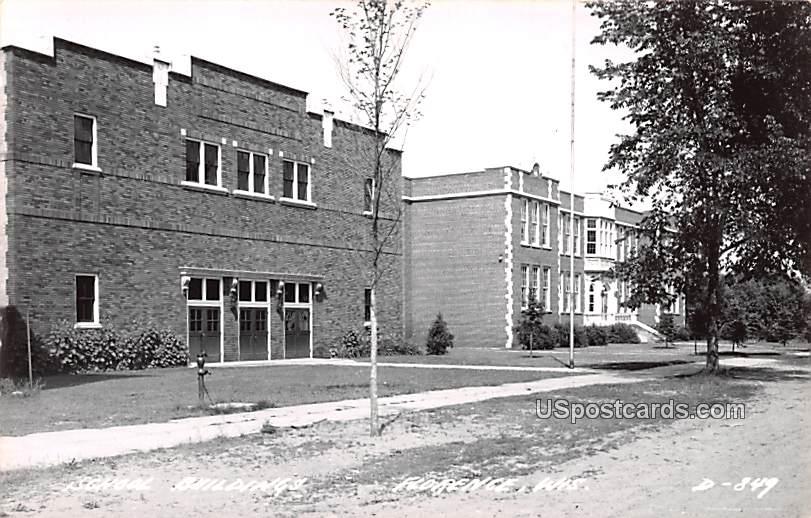 School Building - Florence, Wisconsin WI Postcard