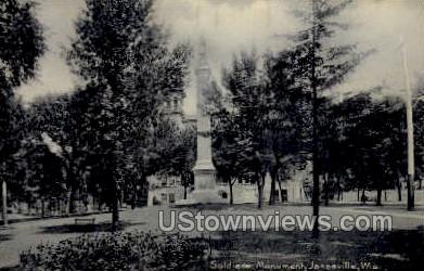 Soldier's Monument  - Janesville, Wisconsin WI Postcard