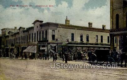 West Milwaukee Street - Janesville, Wisconsin WI Postcard