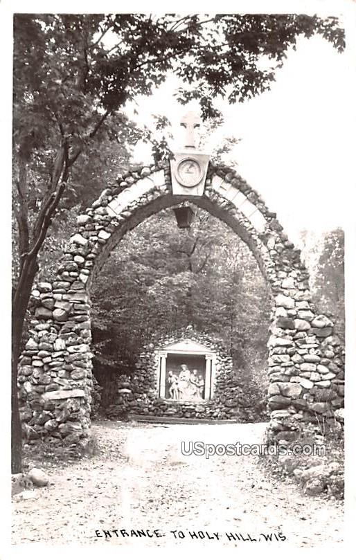 Entrance - Holy Hill, Wisconsin WI Postcard