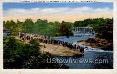 The Rapids at Keshena Falls - Wisconsin WI Postcard