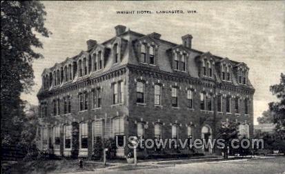 Wright Hotel - Lancaster, Wisconsin WI Postcard