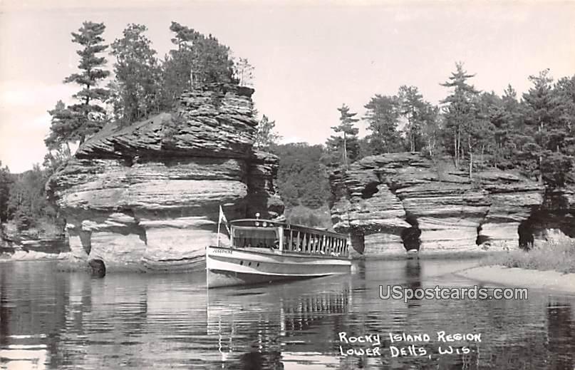 Rocky Island Region - Lower Dells, Wisconsin WI Postcard