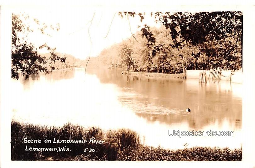 Scene on Lemonweir River - Wisconsin WI Postcard