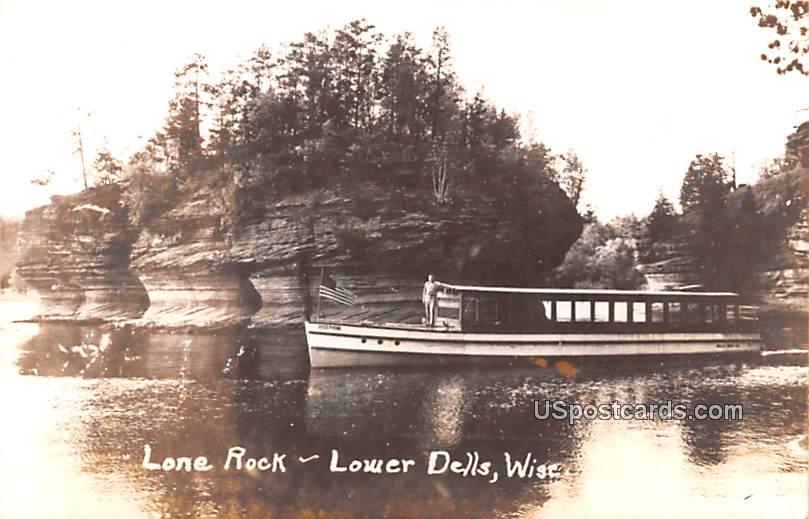 Lone Rock - Lower Dells, Wisconsin WI Postcard