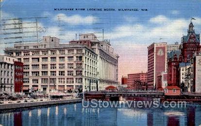 Milwaukee River  - Wisconsin WI Postcard