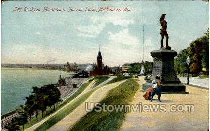 Leif Erickson Monument  - MIlwaukee, Wisconsin WI Postcard