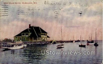 Boat Club House - MIlwaukee, Wisconsin WI Postcard