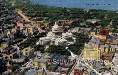 Air View - Madison, Wisconsin WI Postcard