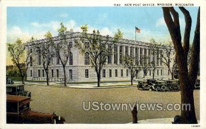 New Post Office - Madison, Wisconsin WI Postcard