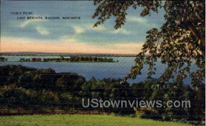 Lake Mendota - Madison, Wisconsin WI Postcard