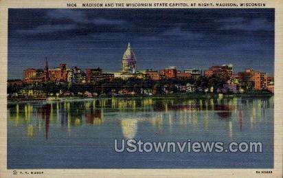 Madison & Wisconsin State Capitol Postcard
