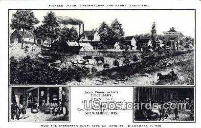 Pioneer Jacob Nunnemacher Distillery - MIlwaukee, Wisconsin WI Postcard