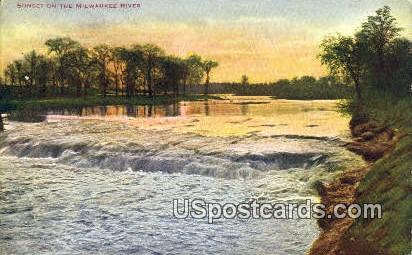 Milwaukee River - Wisconsin WI Postcard