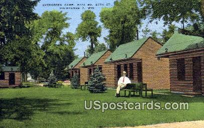 Evergreen Camp - MIlwaukee, Wisconsin WI Postcard