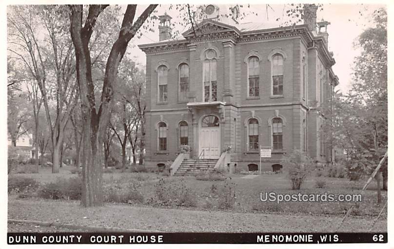 Dunn County Court House - Menomonie, Wisconsin WI Postcard