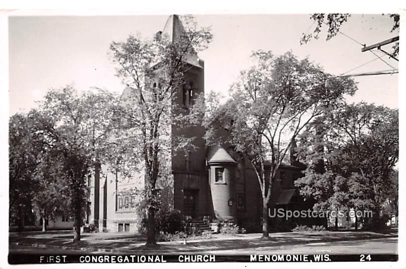First Congregational Church - Menomonie, Wisconsin WI Postcard