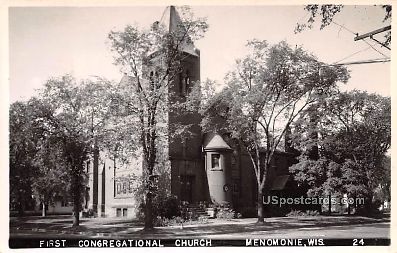 First Congregational Church - Menomonie, Wisconsin WI Postcard