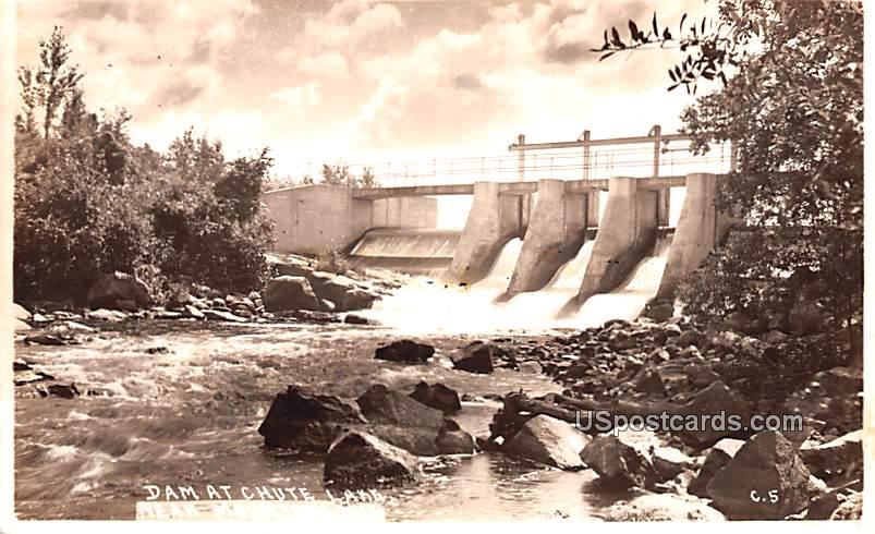 Dam at Chute Lake - Mountain, Wisconsin WI Postcard