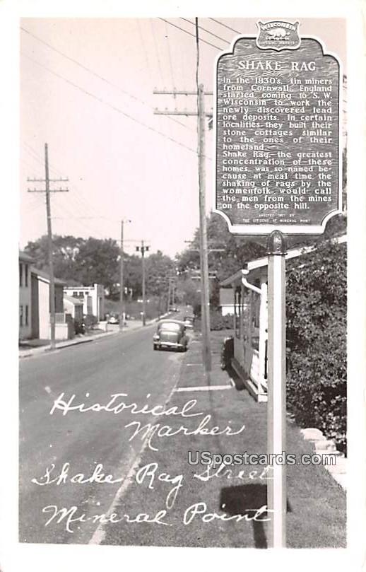 Historical Marker - Mineral Point, Wisconsin WI Postcard