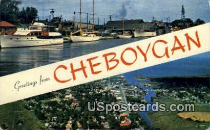 Greetings - Cheboygan, Wisconsin WI Postcard