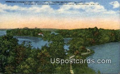 Browns Lake - Burlington, Wisconsin WI Postcard