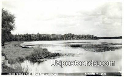 Upper Webb Lake, Narrows - Spooner, Wisconsin WI Postcard