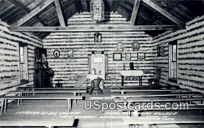 Log Church, Swiss Historical Village - New Glarus, Wisconsin WI Postcard