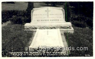 Tombstone & Memorial of Rev Wernerus - Dickeyville, Wisconsin WI Postcard