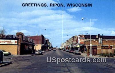 Watson St - Ripon, Wisconsin WI Postcard