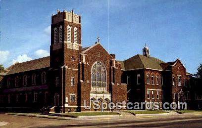 Sacred Heart Church & School - Marshfield, Wisconsin WI Postcard
